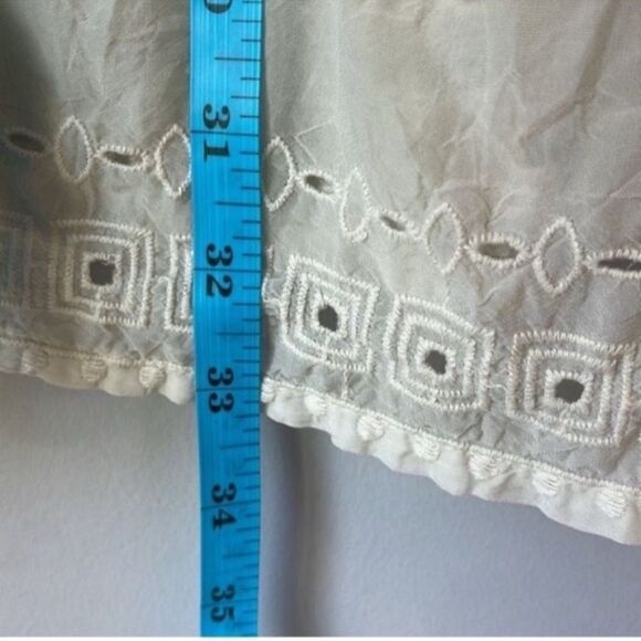 JOHNNY WAS Embroidered Blouse Tunic Cupra Rayon Pocket Long Cream - Picture 9 of 10